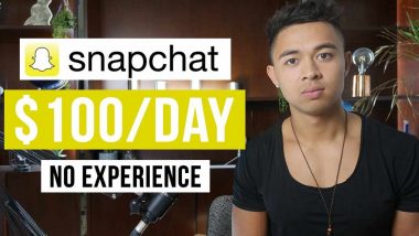 Image text; "How to Make $100/day with Snapchat and No Experience".