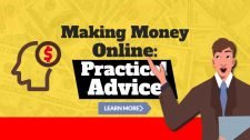 Image has text: "Making money online - Practical advice".