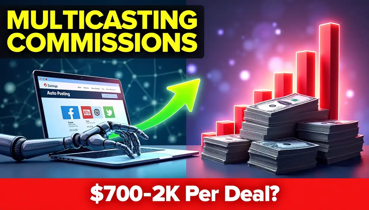 Image thumbnail with text Multicasting Commissions - income $700 to $2k.