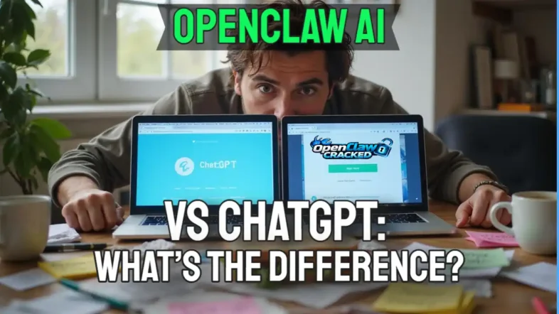 Text: OpenClaw AI vs ChatGPT What’s the Difference.