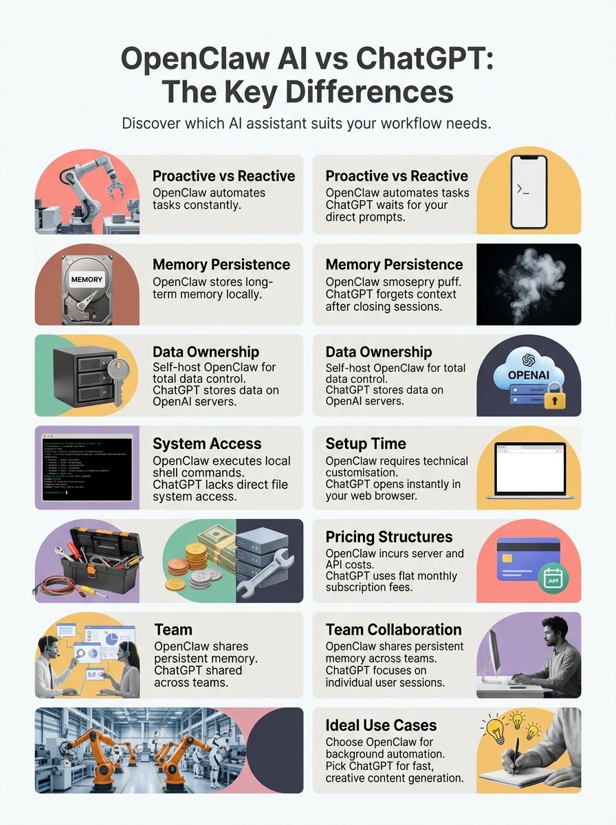 OpenClaw AI vs ChatGPT: What’s the Difference?